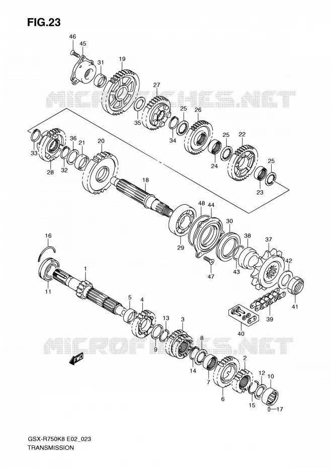 TRANSMISSION Suzuki MOTO 750 GSX-R 2009  GSX-R750K9(E19)