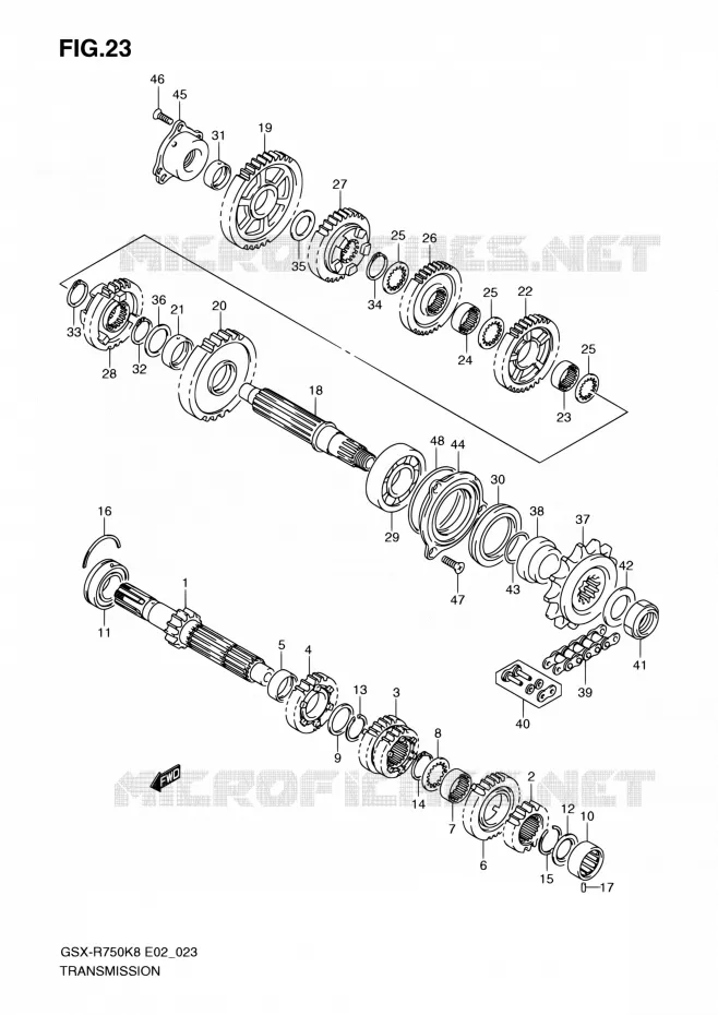 TRANSMISSION Suzuki MOTO 750 GSX-R 2009  GSX-R750K9(E24)