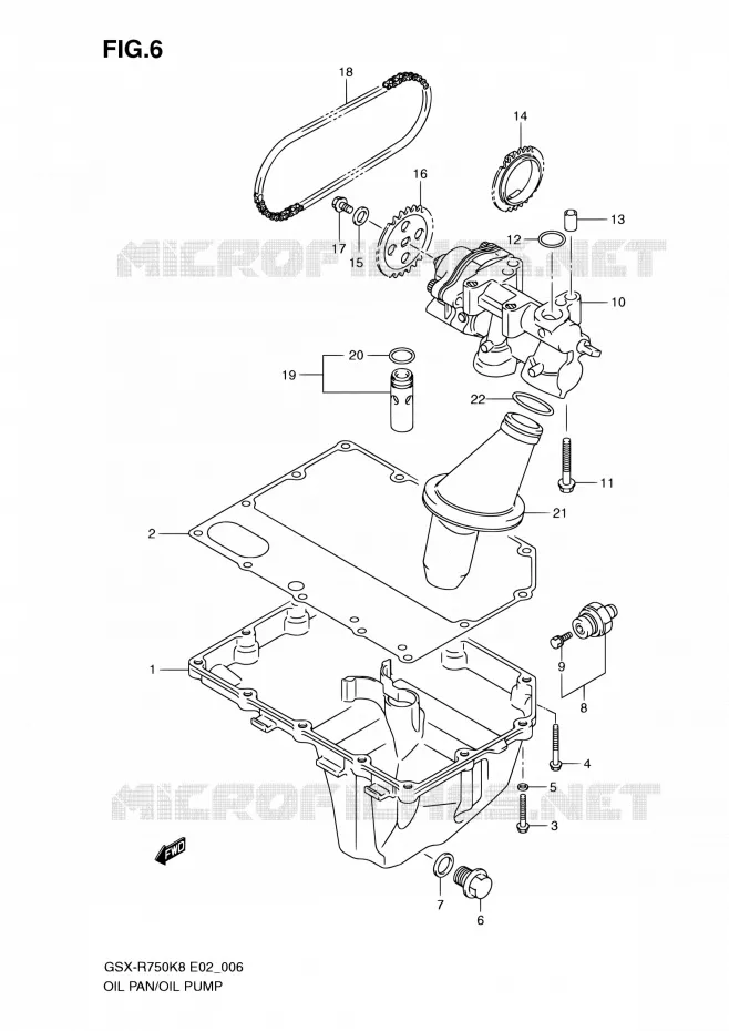 CARTER INFERIEUR - POMPE A HUILE Suzuki MOTO 750 GSX-R 2010  GSX-R750 L0 (E02,E19)