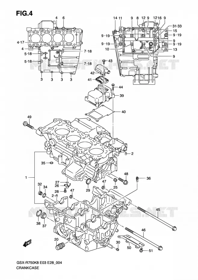 CARTER Suzuki MOTO 750 GSX-R 2010  GSX-R750 L0 (E03,E28,E33)