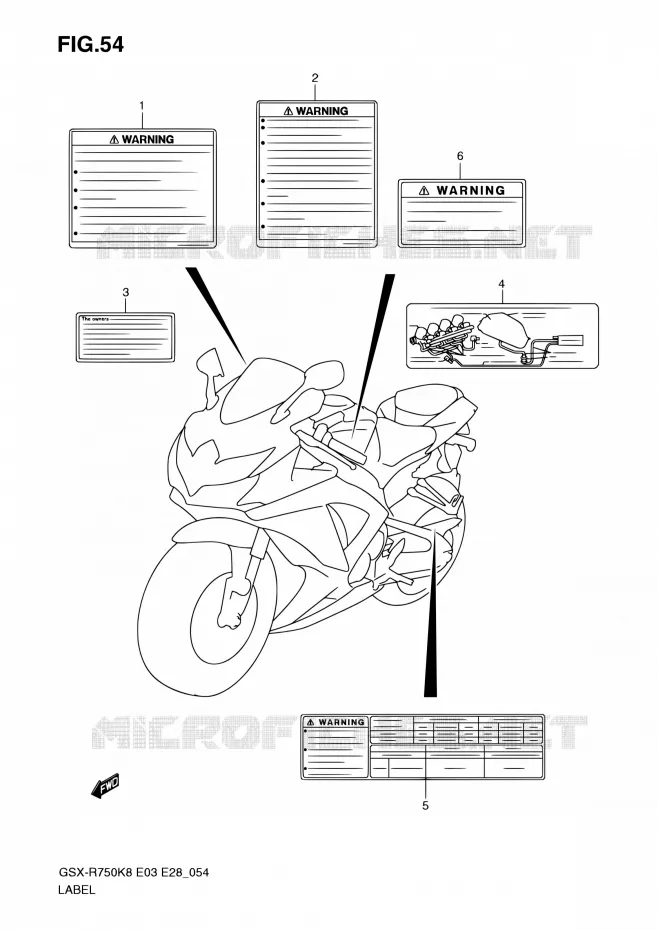 ETIQUETTE Suzuki MOTO 750 GSX-R 2010  GSX-R750 L0 (E03,E28,E33)