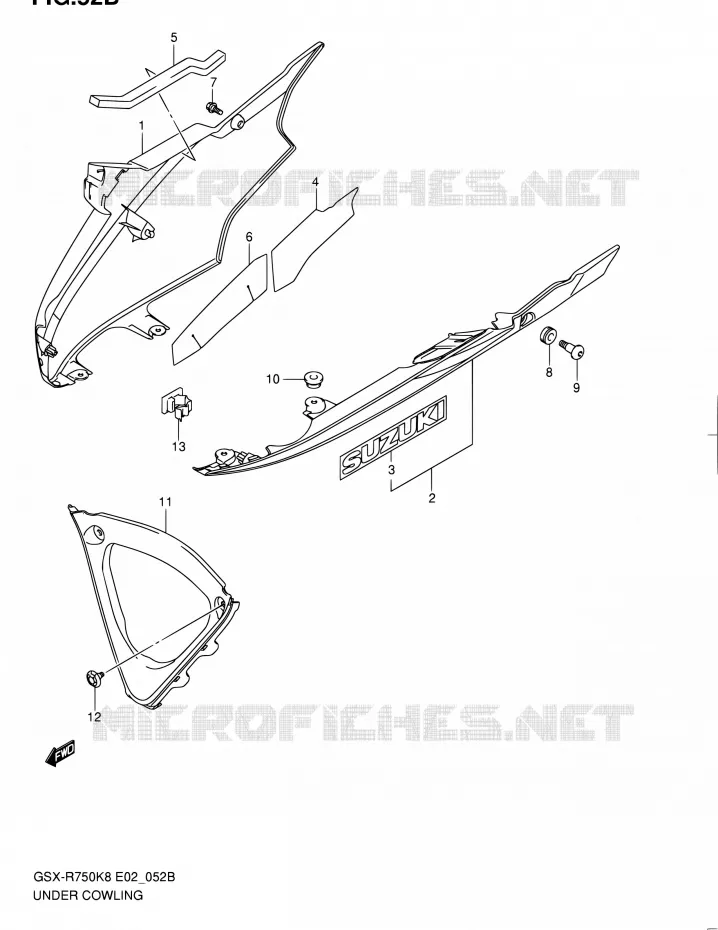 CARENAGES INFERIEUR (FLANCS) (MODEL L0) Suzuki MOTO 750 GSX-R 2010  GSX-R750L0(E24)
