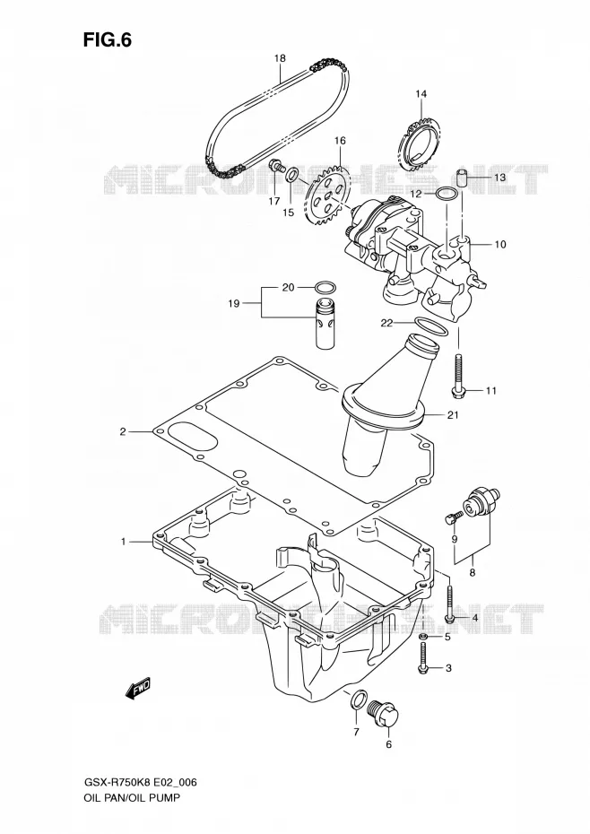 CARTER INFERIEUR - POMPE A HUILE Suzuki MOTO 750 GSX-R 2010  GSX-R750L0(E24)