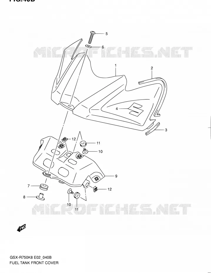 COUVRE RESERVOIR (MODEL L0) Suzuki MOTO 750 GSX-R 2010  GSX-R750L0(E24)
