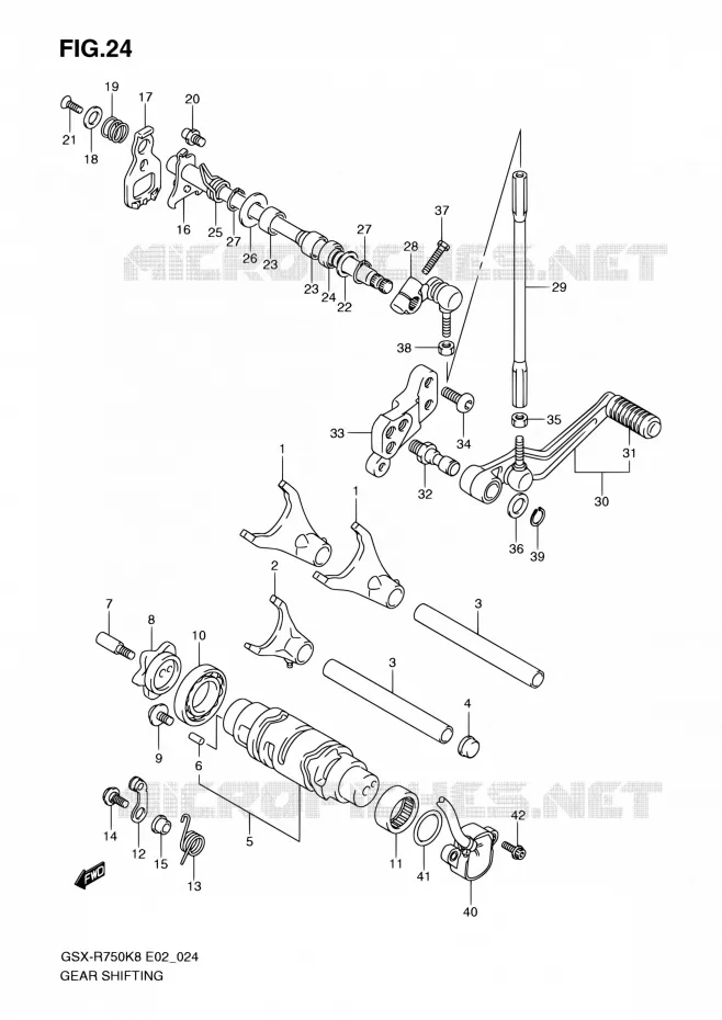 ENSEMBLE SELECTEUR DE VITESSES Suzuki MOTO 750 GSX-R 2010  GSX-R750L0(E24)