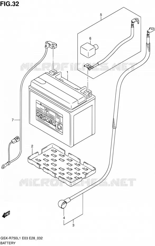 BATTERIE Suzuki MOTO 750 GSX-R 2011  GSX-R750 L1 (E03,E28,E33)