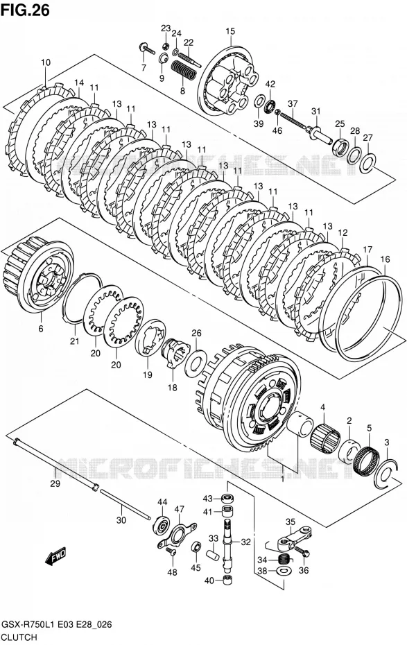 EMBRAYAGE Suzuki MOTO 750 GSX-R 2011  GSX-R750 L1 (E03,E28,E33)