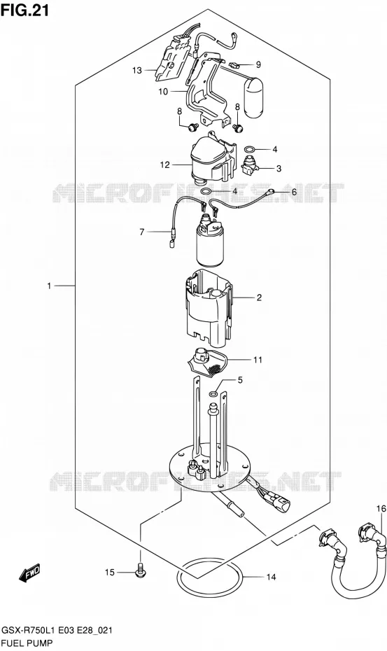 POMPE A ESSENCE Suzuki MOTO 750 GSX-R 2011  GSX-R750 L1 (E03,E28,E33)