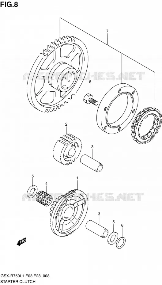 ROUE LIBRE DE DEMARREUR Suzuki MOTO 750 GSX-R 2011  GSX-R750 L1 (E03,E28,E33)