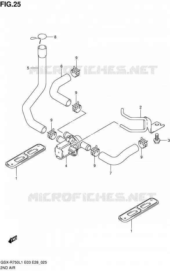 SYSTEME RECYCLAGE GAZ ECHAPPEMENT Suzuki MOTO 750 GSX-R 2011  GSX-R750 L1 (E03,E28,E33)