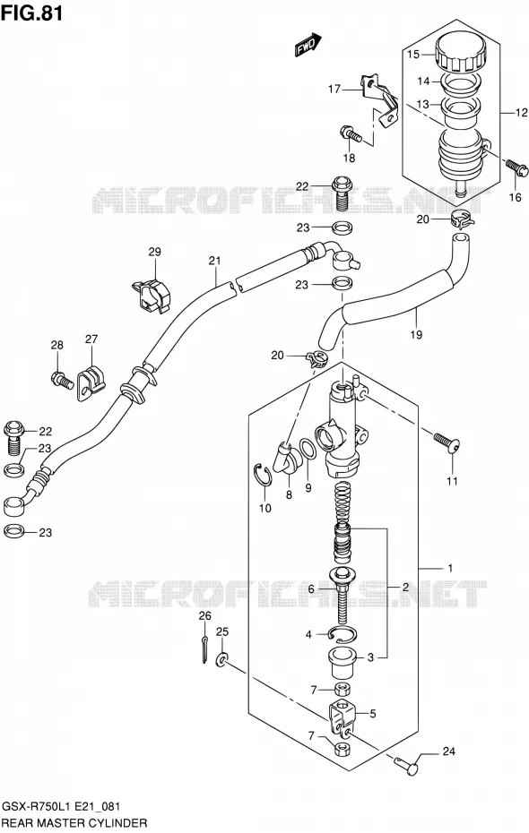 MAITRE CYLINDRE ARRIERE Suzuki MOTO 750 GSX-R 2011  GSX-R750L1(E24)