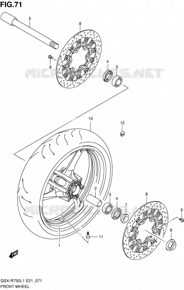 ROUE AVANT Suzuki MOTO 750 GSX-R 2011  GSX-R750L1(E24)