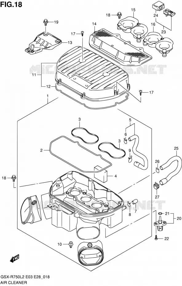 FILTRE A AIR Suzuki MOTO 750 GSX-R 2012  GSX-R750L2(E03,E28,E33)