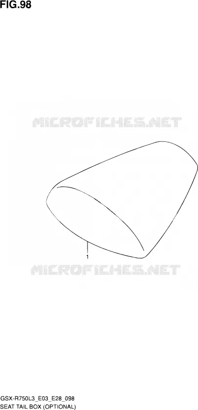 CAPOT DE SELLE (OPTIONAL) Suzuki MOTO 750 GSX-R 2013  GSX-R750 L3 (E03,E28,E33)