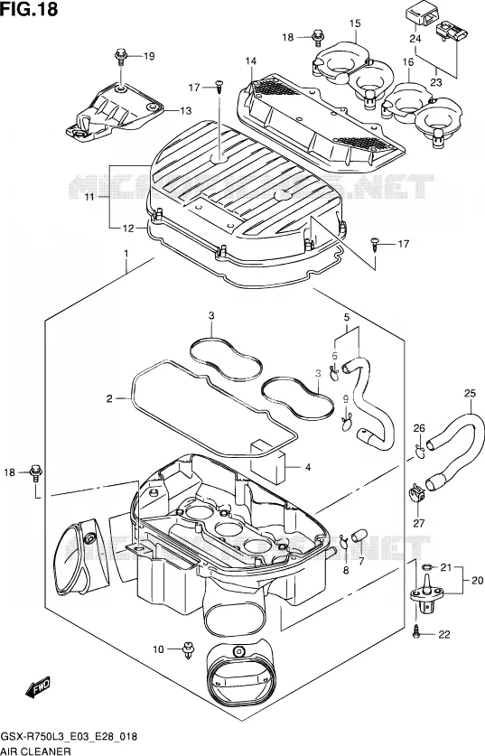FILTRE A AIR Suzuki MOTO 750 GSX-R 2013  GSX-R750 L3 (E03,E28,E33)