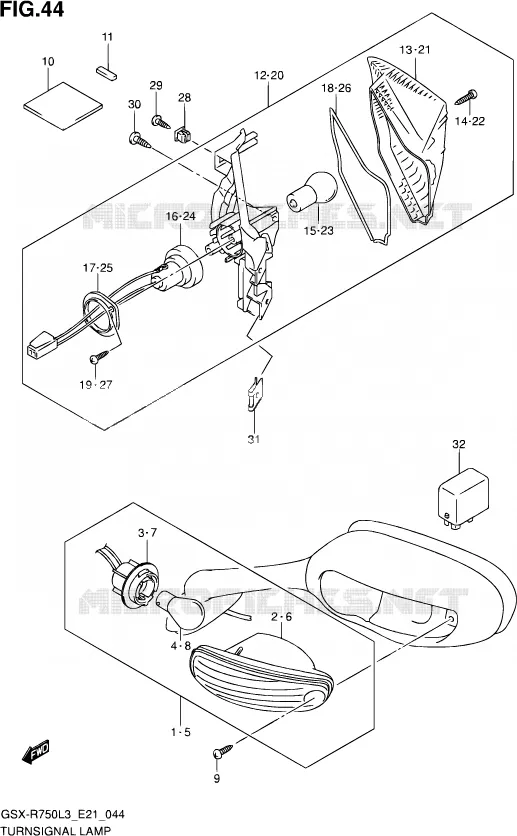 CLIGNOTANTS (GSX-R750L3 E21) Suzuki MOTO 750 GSX-R 2013  GSX-R750 L3 (E21)