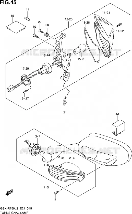 CLIGNOTANTS (GSX-R750L3 E24) Suzuki MOTO 750 GSX-R 2013  GSX-R750 L3 (E21)