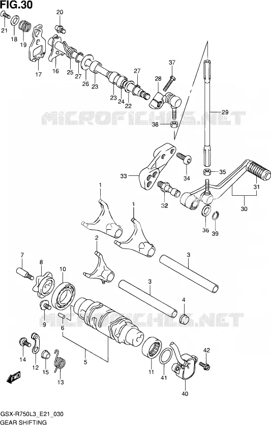 ENSEMBLE SELECTEUR DE VITESSES Suzuki MOTO 750 GSX-R 2013  GSX-R750 L3 (E21)