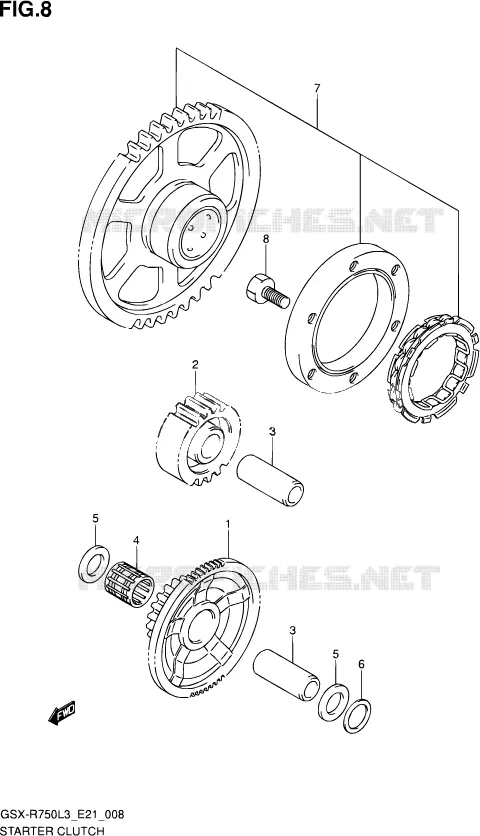 ROUE LIBRE DE DEMARREUR Suzuki MOTO 750 GSX-R 2013  GSX-R750 L3 (E21)