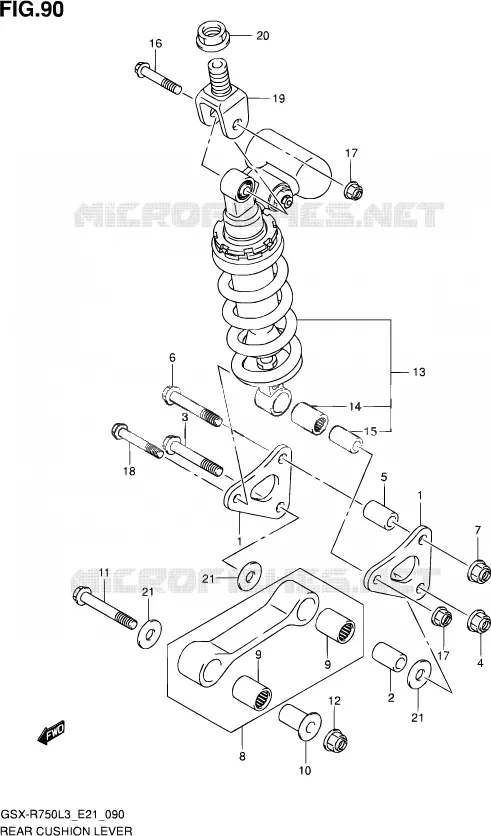 BIELLETTE D'AMORTISSEUR (GSX-R750L3 E21) Suzuki MOTO 750 GSX-R 2013  GSX-R750 L3 (E24)
