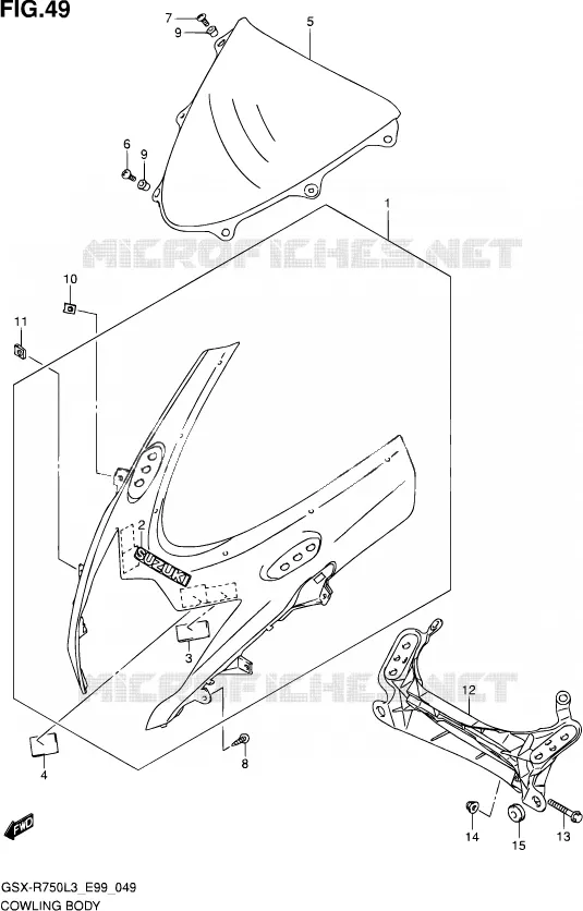 CARENAGES - ETIQUETTES Suzuki MOTO 750 GSX-R 2013  GSX-R750 L3 (E99)