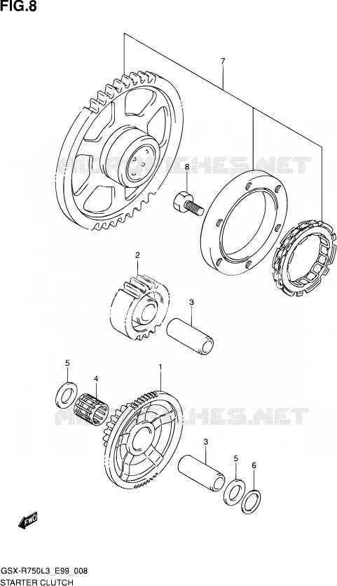 ROUE LIBRE DE DEMARREUR Suzuki MOTO 750 GSX-R 2013  GSX-R750 L3 (E99)