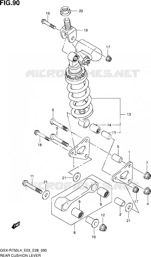 BIELLETTE D'AMORTISSEUR (GSX-R750L4 E33) Suzuki MOTO 750 GSX-R 2014  GSX-R750 L4 (E03,E28,E33)