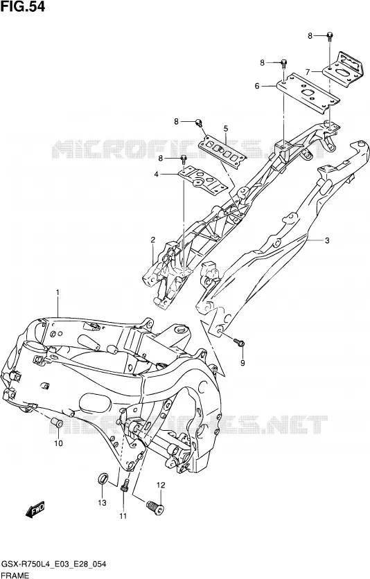 CADRE Suzuki MOTO 750 GSX-R 2014  GSX-R750 L4 (E03,E28,E33)
