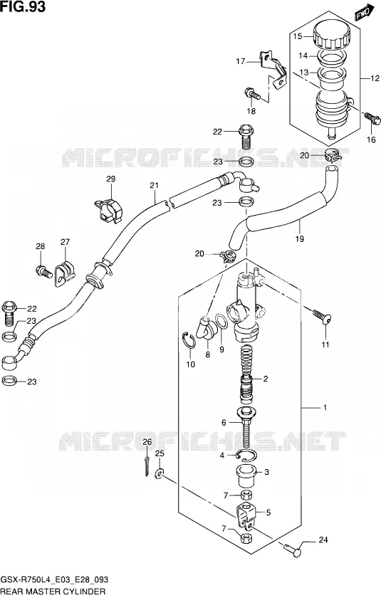MAITRE CYLINDRE ARRIERE Suzuki MOTO 750 GSX-R 2014  GSX-R750 L4 (E03,E28,E33)