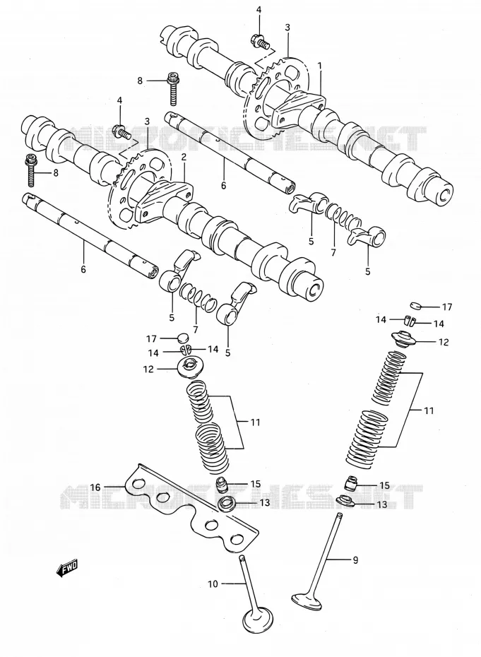 ARBRE A CAMES - VALVE Suzuki MOTO 750 GSX-R 1991  GSX-R750 M (E03,E28,E33)