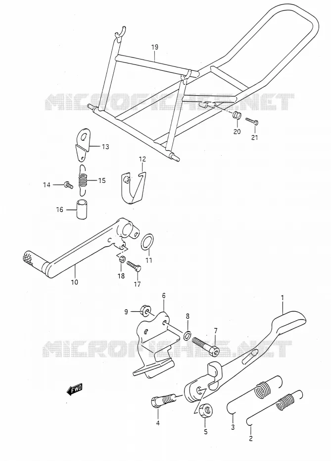 BEQUILLE Suzuki MOTO 750 GSX-R 1991  GSX-R750 M (E03,E28,E33)