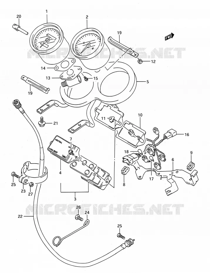 COMPTEUR Suzuki MOTO 750 GSX-R 1991  GSX-R750 M (E03,E28,E33)