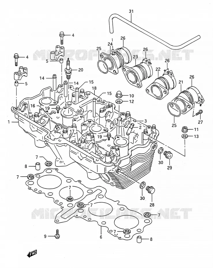 CULASSE Suzuki MOTO 750 GSX-R 1991  GSX-R750 M (E03,E28,E33)