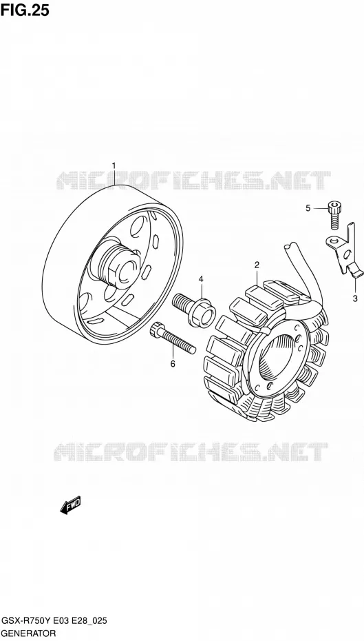 ALTERNATEUR (MODELE Y/K1) Suzuki MOTO 750 GSX-R 2000  GSX-R750Y(E03,E28,E33)