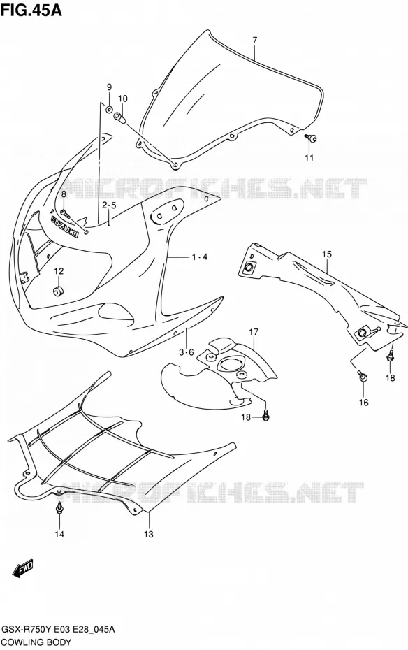 CARENAGES - ETIQUETTES (MODELE K1) Suzuki MOTO 750 GSX-R 2000  GSX-R750Y(E03,E28,E33)