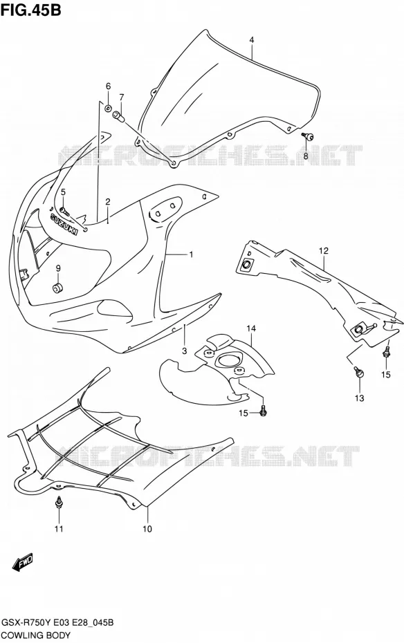 CARENAGES - ETIQUETTES (MODELE K2) Suzuki MOTO 750 GSX-R 2000  GSX-R750Y(E03,E28,E33)