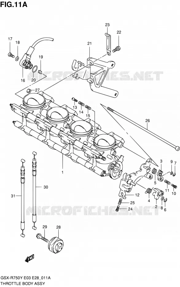 CORPS DE PAPILLON (MODELE K1) Suzuki MOTO 750 GSX-R 2000  GSX-R750Y(E03,E28,E33)