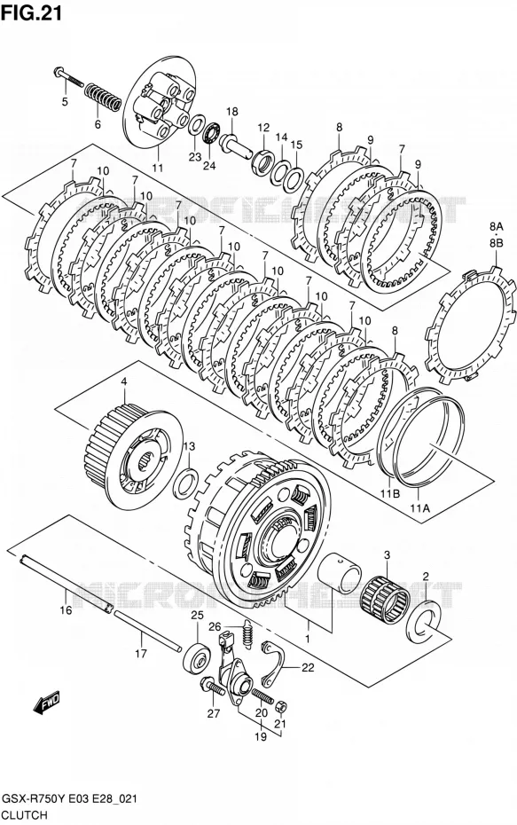EMBRAYAGE Suzuki MOTO 750 GSX-R 2000  GSX-R750Y(E03,E28,E33)