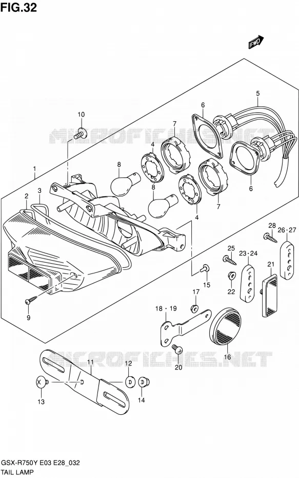 FEU ARRIERE Suzuki MOTO 750 GSX-R 2000  GSX-R750Y(E03,E28,E33)