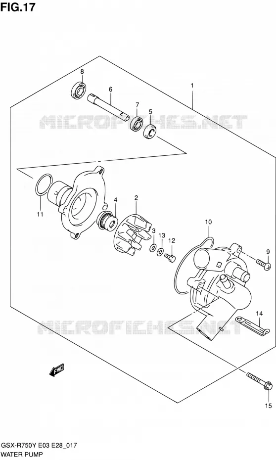 POMPE A EAU Suzuki MOTO 750 GSX-R 2000  GSX-R750Y(E03,E28,E33)
