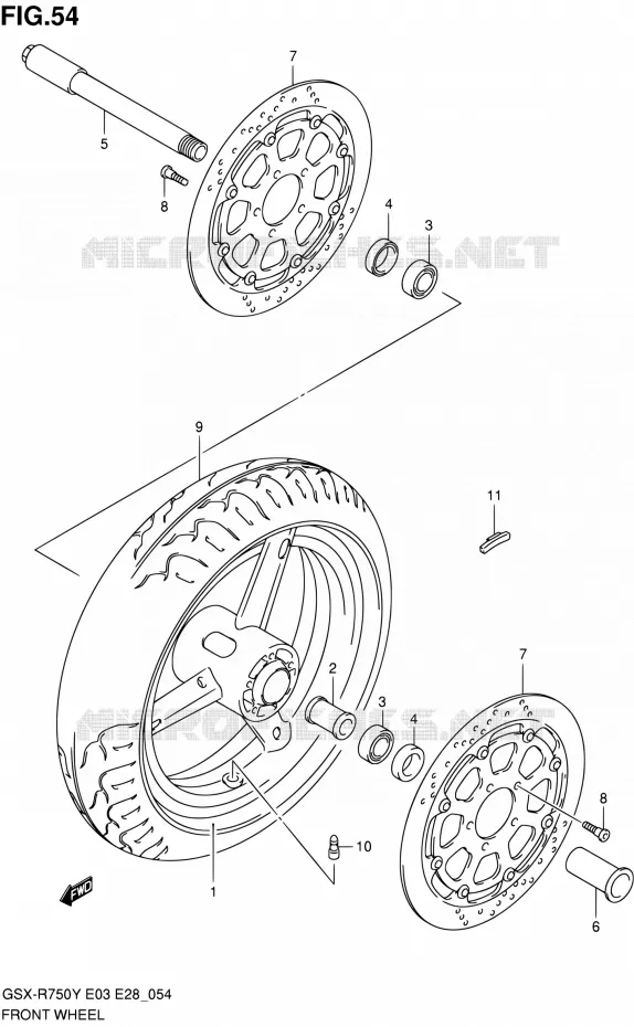 ROUE AVANT Suzuki MOTO 750 GSX-R 2000  GSX-R750Y(E03,E28,E33)
