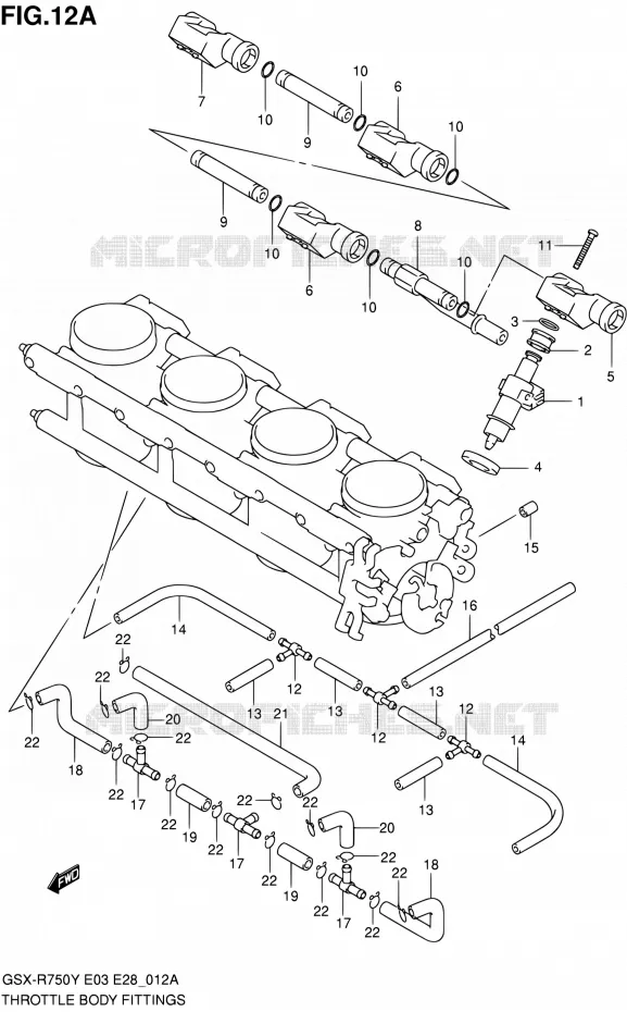 SYSTÈME D'INJECTION (MODELE K1) Suzuki MOTO 750 GSX-R 2000  GSX-R750Y(E03,E28,E33)