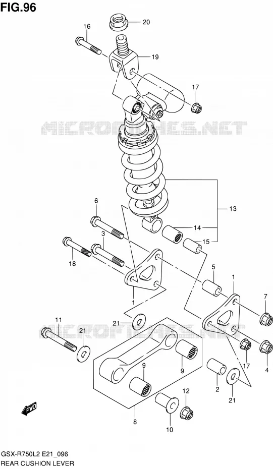 BIELLETTE D'AMORTISSEUR (GSX-R750L2 E24) Suzuki MOTO 750 GSX-R 2012  GSX-R750UFL2(E21)