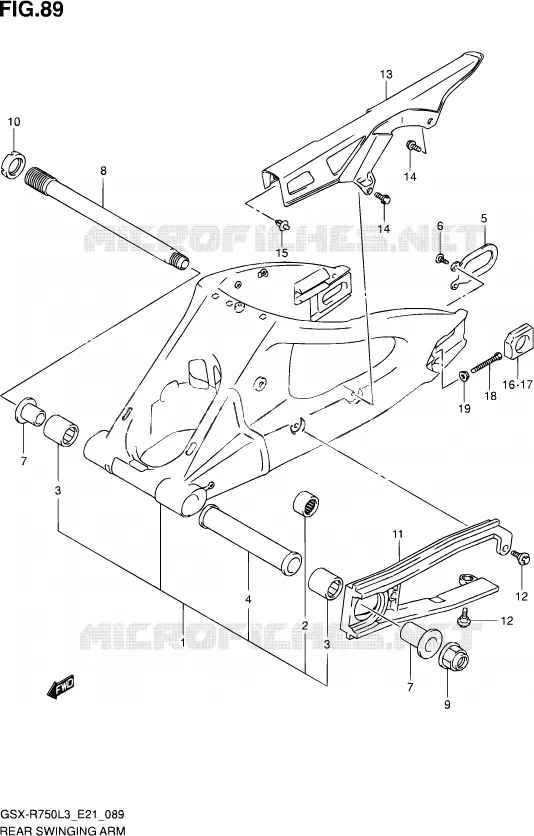 BRAS OSCILLANT ARRIERE Suzuki MOTO 750 GSX-R 2013  GSX-R750UF L3 (E21)