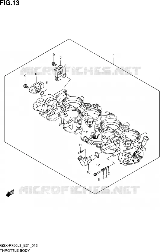 CORPS DE PAPILLON (GSX-R750L3 E24) Suzuki MOTO 750 GSX-R 2013  GSX-R750UF L3 (E21)
