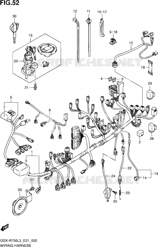 FAISCEAU ELECTRIQUE (GSX-R750UFL3 E21) Suzuki MOTO 750 GSX-R 2013  GSX-R750UF L3 (E21)