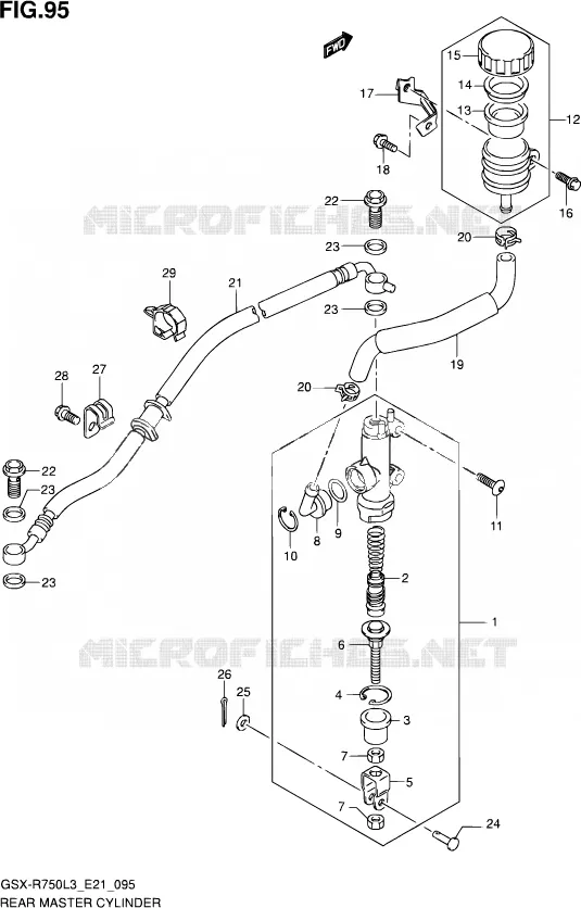 MAITRE CYLINDRE ARRIERE Suzuki MOTO 750 GSX-R 2013  GSX-R750UF L3 (E21)