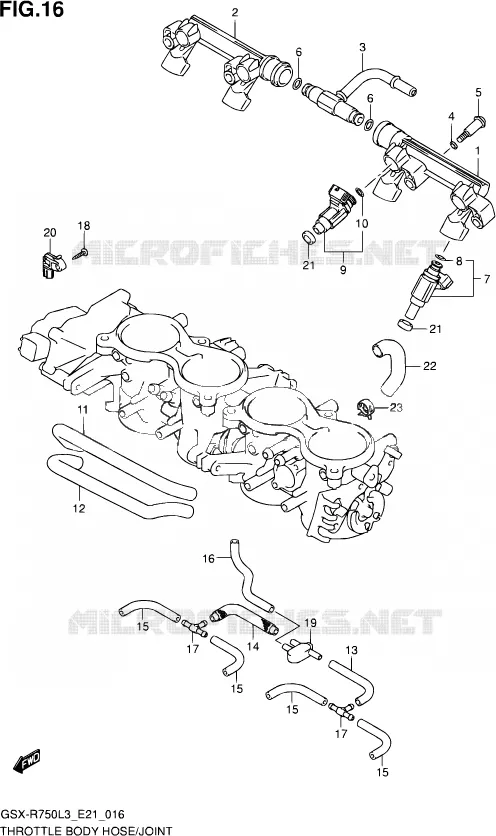 SYSTÈME D'INJECTION (GSX-R750L3 E24) Suzuki MOTO 750 GSX-R 2013  GSX-R750UF L3 (E21)