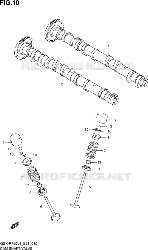 ARBRE A CAMES - VALVE Suzuki MOTO 750 GSX-R 2014  GSX-R750UF L4 (E21)