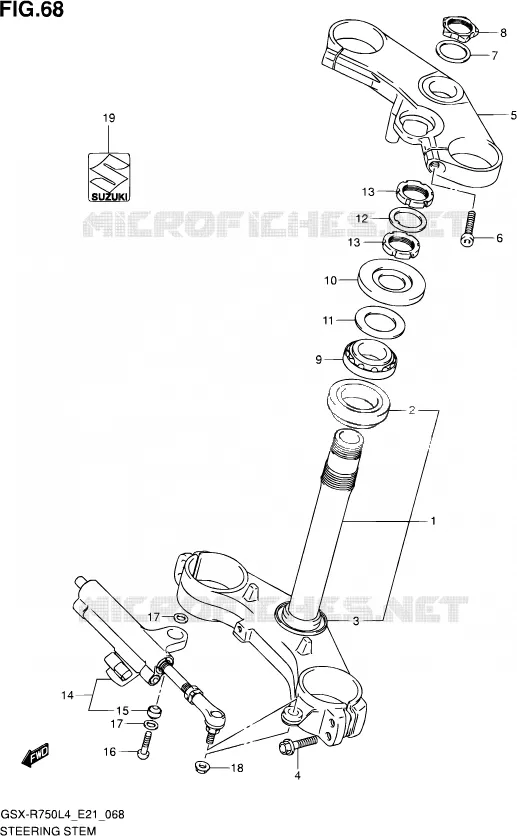 COLONNE DE DIRECTION Suzuki MOTO 750 GSX-R 2014  GSX-R750UF L4 (E21)